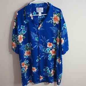 Hawaii hangover Blue Floral Men's Shirt